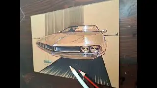 Classic Car Sketch Front View