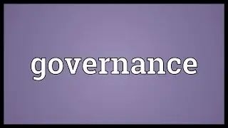 Governance Meaning