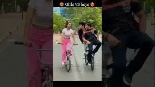 GIRLS VS BOYS 😎 CYCLE STUNT COMPETITION [2] #cycle #stunt #shorts