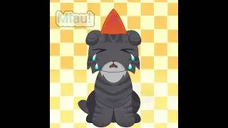 Sad Party Cat Animation ( &acute; &bull; &middot;̫ &bull; ` ) #kittengame #animation  