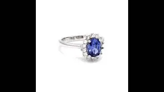 OVAL BLUE SAPPHIRE SILVER RING (OJR0062BS)