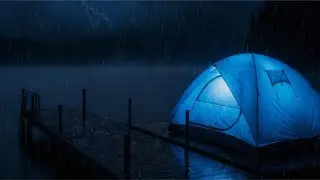 Distant Thunderstorm Tent on the Lake Dock ASMR Sleep Sounds