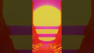 Futuristic Rock Tunnel And Orange Sun Screensaver 4K #short #shorts #shortsvideo #youtubeshorts