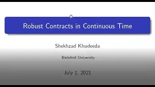 Robust Contracts in Continuous Time