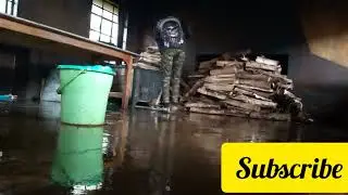 Eating and cleaning during charity event at Thogoto home of aged