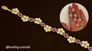 Floral bracelet pattern. Beaded bracelet tutorial. Beaded Jewelry
