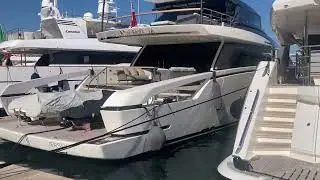 Mega yachts in Saint - Tropez. Walk around the port. 