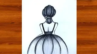 How to draw a Girl backside / Beautiful girl Drawing / Beginners drawing step by step