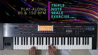 Triple Note Scale Exercise Play-Along | Beginner Piano Finger Strength | Ex. 05 | 80 & 150 BPM