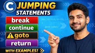 C Jumping Statements in Hindi | break continue goto return with Examples | C Programming