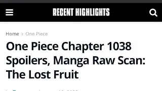 One Piece Chapter 1038 Spoilers, Manga Raw Scan: The Lost Fruit #onepiece
