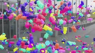 Penguins Scatter 3D explosion animation color
