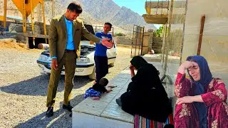 Iranian Family Shocking Tree Fall! 🌳👨&zwj;👩&zwj;👧&zwj;👦 Almond Harvest & Tears 💔⚠️ 