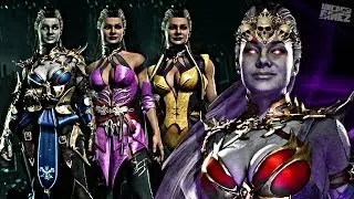 Mortal Kombat 11 - ALL Sindel Skins, Intros & Victory Poses!! (First look)
