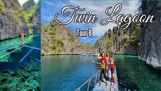 Coron, Palawan: Tour B Part 1- Kayaking and swimming in Twin Lagoon Virtual Tour 4k! April 2022