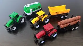 5 Minutes Satisfying With Unboxing Farm Tractors Play Sets 3 Pieces | ASMR | Unboxing & Review