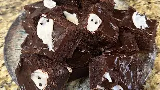 Vegan ghost brownies