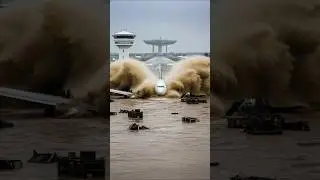 Airport UNDERWATER  Huge Flood 2025  #flooded #floodwarning #airport #airportflood  #FloodDisaster