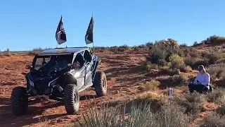 Can Am X3 Max running the Bobsled at Hurricane sand dunes.