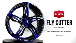 HD Wheels - FLY CUTTER Gloss Black / Blue ED Coated Face - SPOTLIGHT
