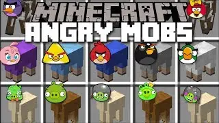 Minecraft ANGRY MOBS MOD / FIGHT LIKE THE ANGRY BIRDS AND KILL THE MOBS!! Minecraft