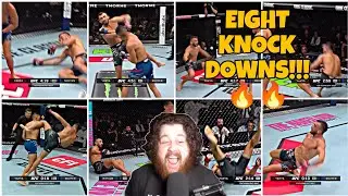 MMA GURU goes crazy watching Abu Dhabi Fighter get dropped 8 times in two rounds 🔥😳