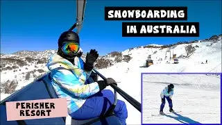 Bluebird Day SNOWBOARDING at PERISHER | Australian Snowy Mountains Ski Trip
