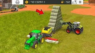 Making Lots Of Grass Role Bales With Multiplayer In Fs18 | Fs18 Multiplayer Gameplay | Timelapse 
