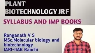 Syllabus and Important book for ICAR JRF Plant Biotechnology