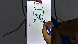 Batman Face Mask Drawing | Batman face drawing #shorts