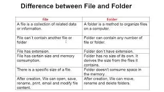 Difference between File and Folder | file vs folder | ignou bca mca