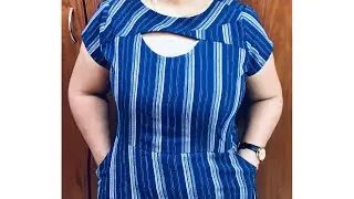 Size XXL Boat / Keyhole Neck Gown design- Cutting and Stitching