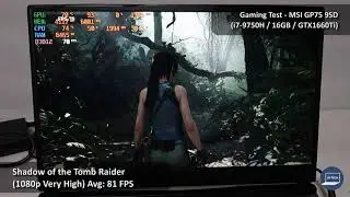 MSI GP75 9SD Gaming Test - Shadow of the Tomb Raider