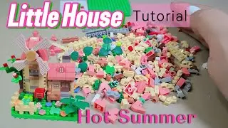 ASMR Mini Bricks | Building a Little House in Hot Summer ☀️🏡 #minibricks #littlehouse #tutorial 