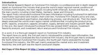 Global Functional Film Market 2016 Industry Research Report