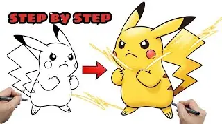 STEP BY STEP How to Draw Pikachu | Easy Pok&eacute;mon Drawing for Kids