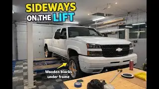 Lifting a truck sideways on a 4-Post Lift
