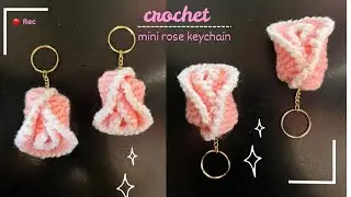 Easy way to Crochet rose flower keychain l   mini rose keychain 🌹l असानी से तयार करे रोज  किचेन 