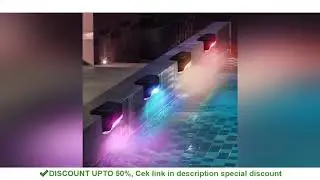 Color Changing Solar Deck Lights Waterproof LED Lights for Deck Stair Fence Yards Patio Outside Back