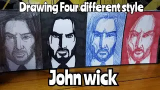 Drawing Four Face different style // John wick