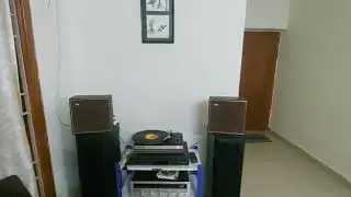 Vintage Philips record player with speakers