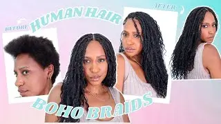 How To: Diy Human Hair Boho Goddess Braids on my TWA ft. Ywigs