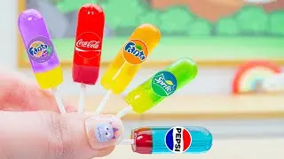 Miniature Freeze Coca Fanta Sprite Pepsi Honey Jelly 🍯🥤 | Tiny Soda Jelly Making ASMR | MC