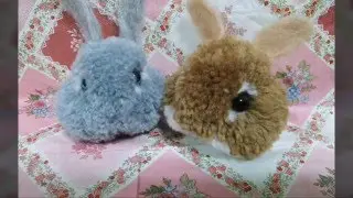 ポンポンメーカーでうさぎさん作るよ(´▽`)ノ
