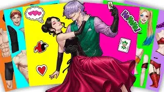 Mad Love! Joker SAJA BOYS MYSTERY x Harley HUNTRIX ZOEY - KPOP DEMON HUNTERS | Sticker Book DIY