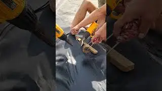 Welding hdpe liner with heat gun