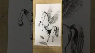 draw a flying horse🐎🎨 #satisfying #drawing #draw #drawingtutorial #short #shorts #painting #fypシ
