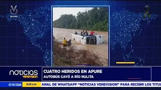 Emergencia en el R&iacute;o Nulita: Cuatro heridos tras ca&iacute;da de unidad de transporte en Apure