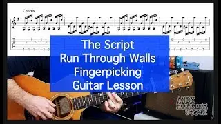 How to play The Script - Run Through Walls Fingerpicking Guitar Lesson with TAB