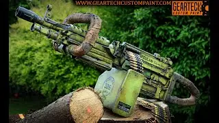 Custom Painted Airsoft M249 in a Texas Chainsaw Theme
